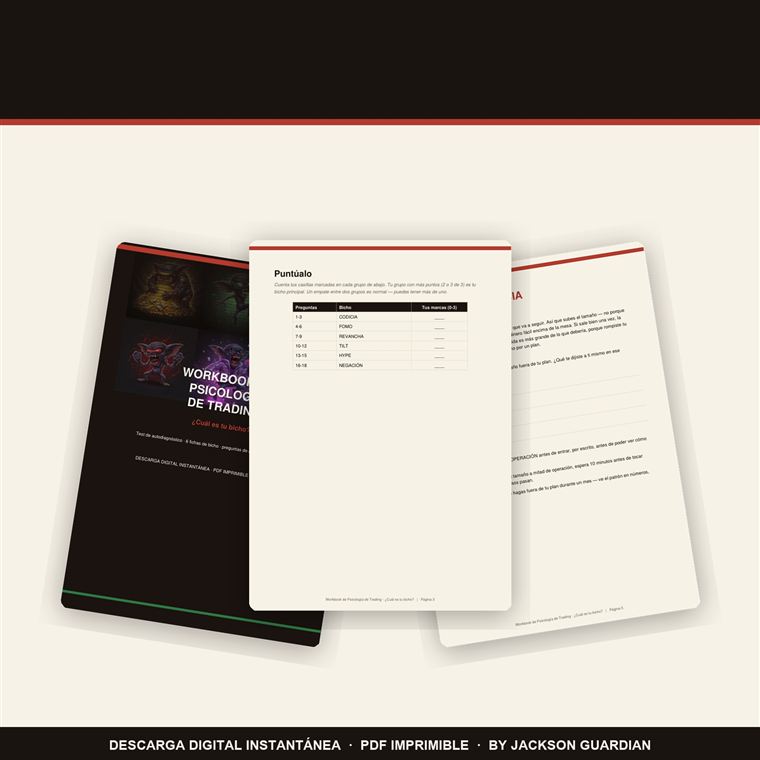 Workbook de Psicología de Trading ¿Cuál es tu bicho? — vista previa de venta