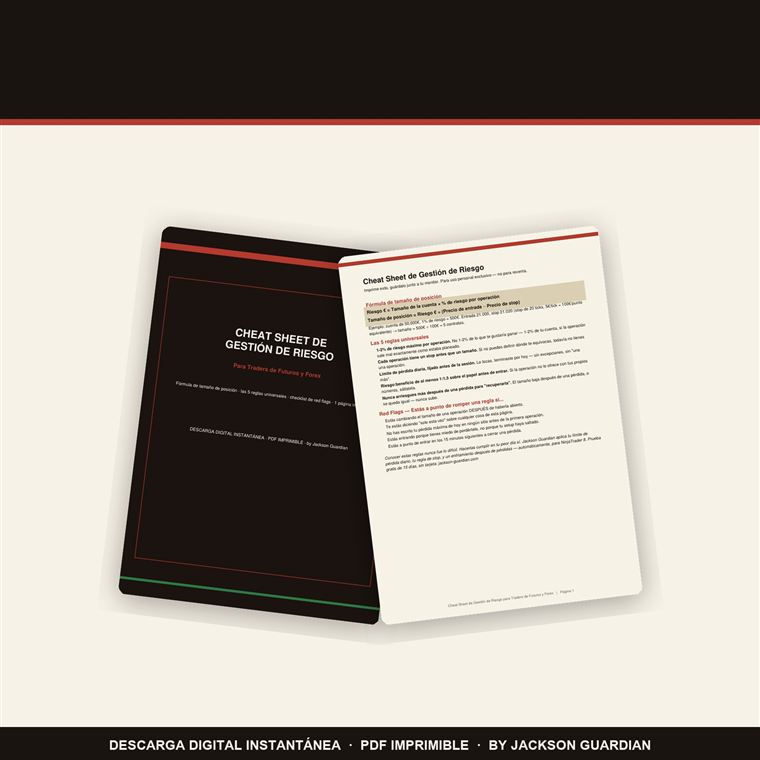 Gestión de Riesgo Cheat Sheet — vista previa de venta